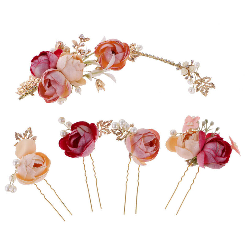Gorgeous Wedding Bridal Pearls Flower Hair Pin Headpieces Hair Accessories
