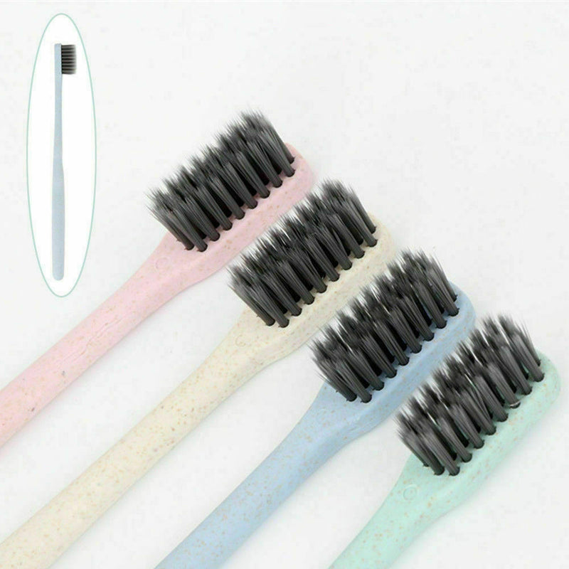 1x Soft Bamboo Charcoal Toothbrush Nano Brush Oral Dental Clean Wheat straw