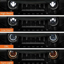 1X 7Inch Round 75W LED Headlights Hi/Lo For Motorcycle 97-18 JK TJ LJ Wrangle Kn
