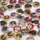 Painted Round Wood Buttons for Sewing Scrapbook Home Clothing Crafts Decor 50pcs