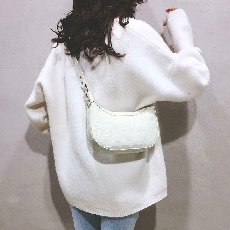 Women Retro Shoulder Bags Leather Money Purse Messenger Handbag (Beige) A