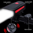 USB Rechargeable MTB Mountain Road Bike Front Headlight+ Electronic Bell