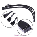 4 pin PWM Fan Cable 1 to 3 ways  Splitter Black Sleeved Extension Cable