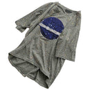 Summer Women Loose T-shirt Star Print Sequin Short-Sleeve TopsÃ¯Â¼Ë†Gray) (XL)