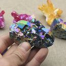 1*Titanium Natural Quartz Specimen Rainbow Healing Mineral Stone Cluster Crystal