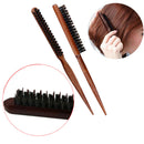 1X Wood Handle Natural Boar Bristle Hair Brush Fluffy Comb Hairdressing Barbe Bj