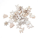 30Pcs DIY Craft Christmas Xmas Wood Chip Hanging Ornaments Decoration Gift OZ