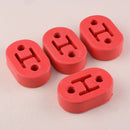 4Pcs Universal 11.5mm Polyurethane  Muffler Exhaust Hanger 2 Holes Pipe Red