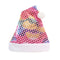 Colorful Santa Claus Sequins Hat Christmas Decor Cap for Kids Gifts (Pink) A#S