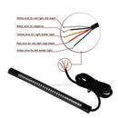 Motorcycle Flexible 48LED Brake Turn Signal Light Strip License Plate Tail Light