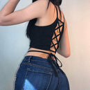 Women's Sleeveless Crop Top Backless Vest Tank Tops Short Blouse T-Shi BDL TFC