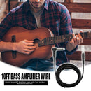 10ft Bass Amplifier Wire Cord Right Angle Stereo AMP Cable for Electric Guitar