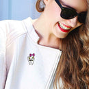 Funny Tooth Brooch Creative Badges Jacket Sweater Women Pin Gift (Style 2) A