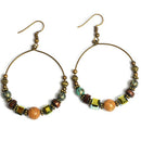 Bohemia Drop Dangle Earrings  Ethnic Big Circle Crystal Bead Ear Stud  Jewler Gw