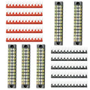 5 Sets Dual Row 12P Screw Blocks and Pre Insulated Terminal Barrier Strips