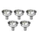 5 Pcs Mini Stainless Steel Liquid Funnel Wide Mouth Kitchen Oil Canning Tool