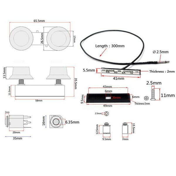 Guitar Violin Pickup Piezo Transducer Bridge Set with Tone Volume Knob