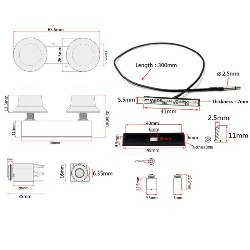 Guitar Violin Pickup Piezo Transducer Bridge Set with Tone Volume Knob