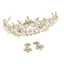 Bridal Crystal Headbands and Earrings Set Crown Tiara Wedding Accessories