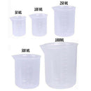 5 Sizes Plastic Beakers Measuring Cups Set(50, 100, 250, 500, 1000ML) and 2