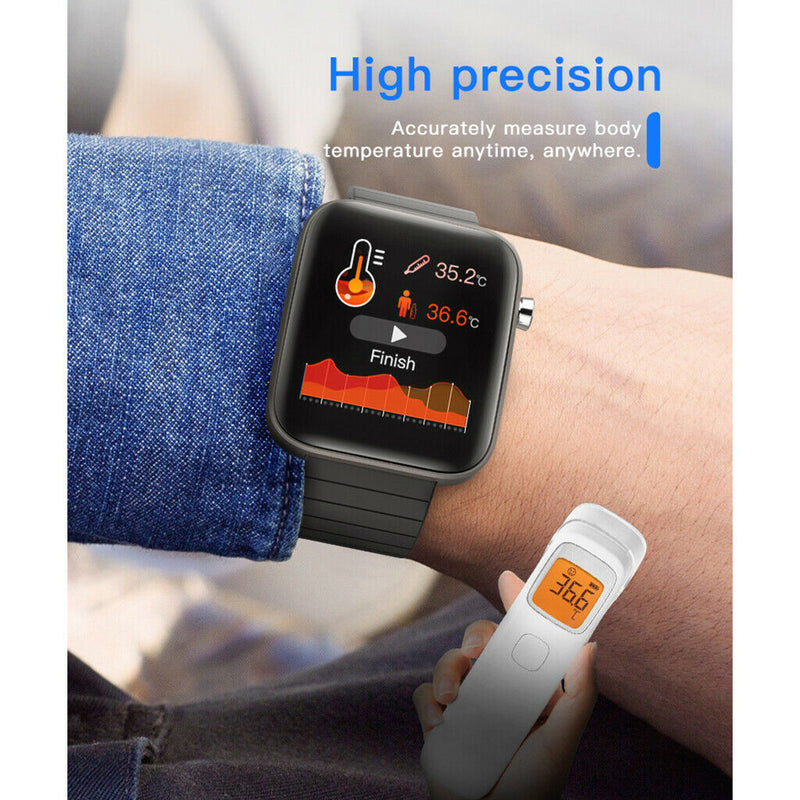 T68 Smart Watch Body Temperature Measure Sport Fitness Heart Rate Blood Pressure