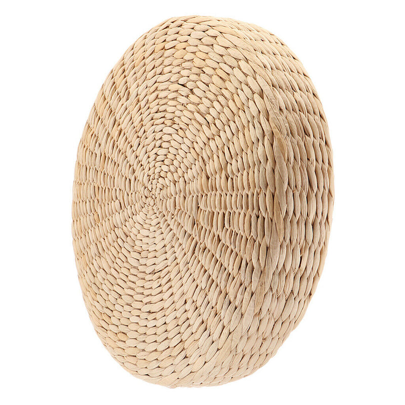 2Pcs 12 inch Rustic Floor Cushion Straw Pouf Seat Meditation Ottoman Home Decor,