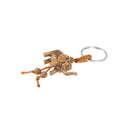 Lucky Elephant Carving Wood color Pendant Key chain Ring Evil Defends Gift  Z