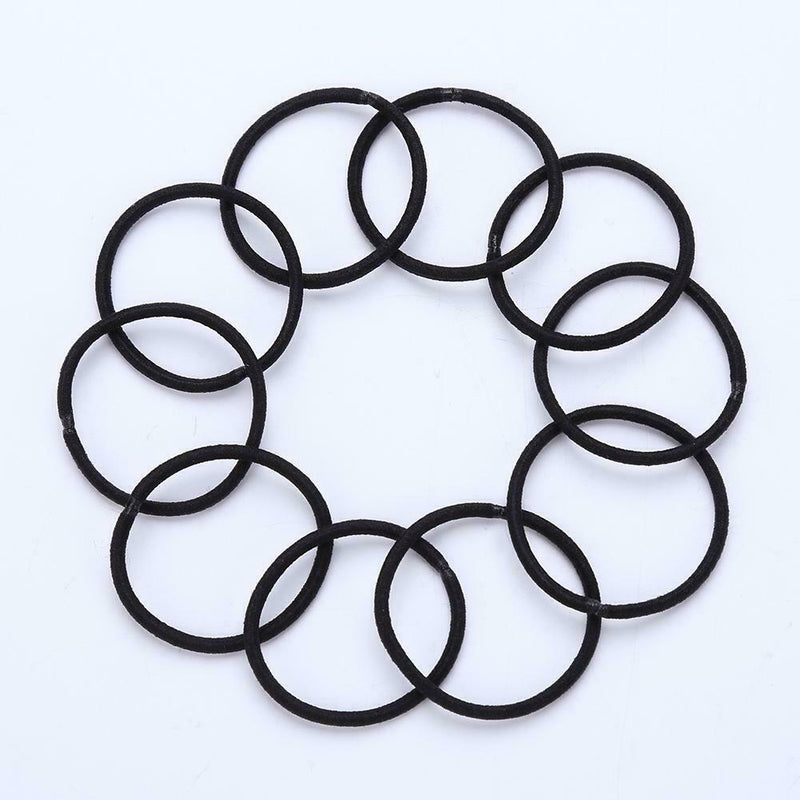 10pcs/Pack Cute Girls Ponytail Hair Holder Elastic Rubber Band Set (Black) A