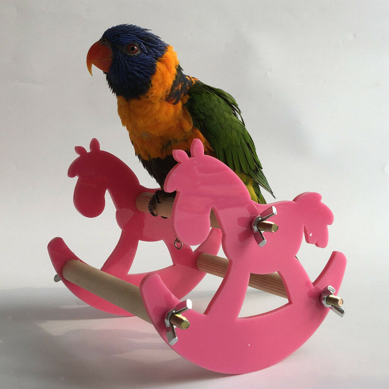 Parrot Chew Toys Swing Plastic Hobbyhorse Stand Bars Rocking Chair Platform