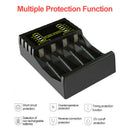 4-Slots Battery Charger Smart Charging Rechargeable with LCD Display USB Cable