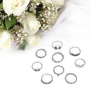 9pcs Boho Women Star Angle Charm Knuckle Ring for Women Street Jewelry Gift