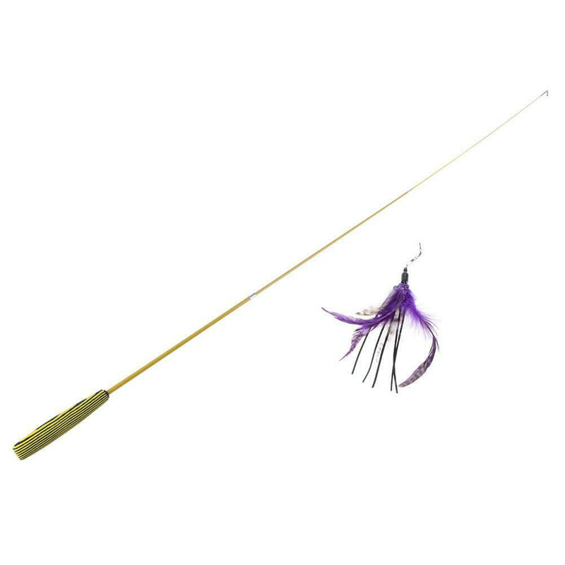 Cat Pet Toys Funny Cat Telescopic Rod Stick+5pcs Feather Replacement Heads