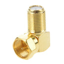 2pcs F Male Plug to F Female Jack Right Angle RF Coaxial Adapter Connector
