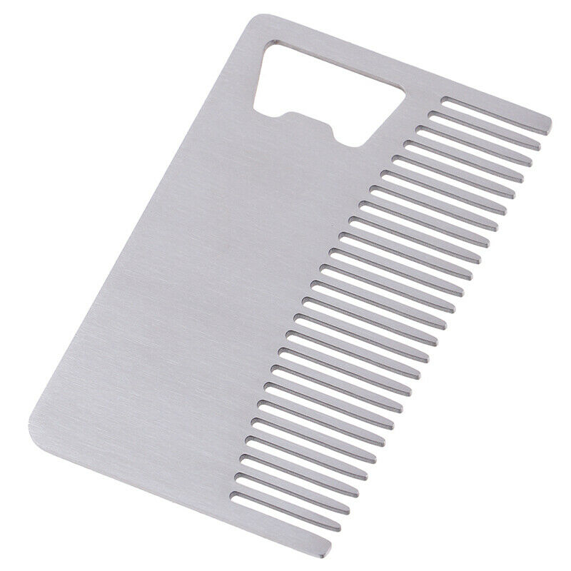 Portable Stainless Steel Beard Mustache Hair Beard Care Comb With Bottle Open 3C