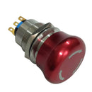 22mm Self Locking Emergency Stop Push Button AC 220V 5A 2NO 2NC Red