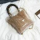 Summer Small Handbag Transparent Women Hand Bags Chain Straw Bag Lady Trave I1I6