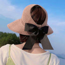 Fashion Summer Round Bow-knot Foldable Sunscreen Ultraviolet Beach Hat