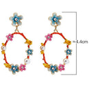 Sweet And Lovely Colorful Flower Wreath Pendant Earrings Enamel Diamond Ear A1W6