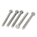 M6 x 60mm A2 Stainless Steel Fully Threaded Hex Head Screw Bolt 5 Pcs