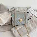 Fashion Women Messenger Shoulder Bag Leather Flap Crossbody Handbag (Grey)