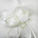 Wedding Ceremony Ivory Ring Bearer Pillow Cushion Beaded Gift Dec Flower