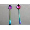 Teaspoon Stainless Steel Spoons Coffee Tea Milk Spoon Teaspoon Oval Colorful