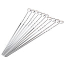 Stainless Steel BBQ Barbecue Skewers Needle Utensil Fork Kebab Kabob Stick liau