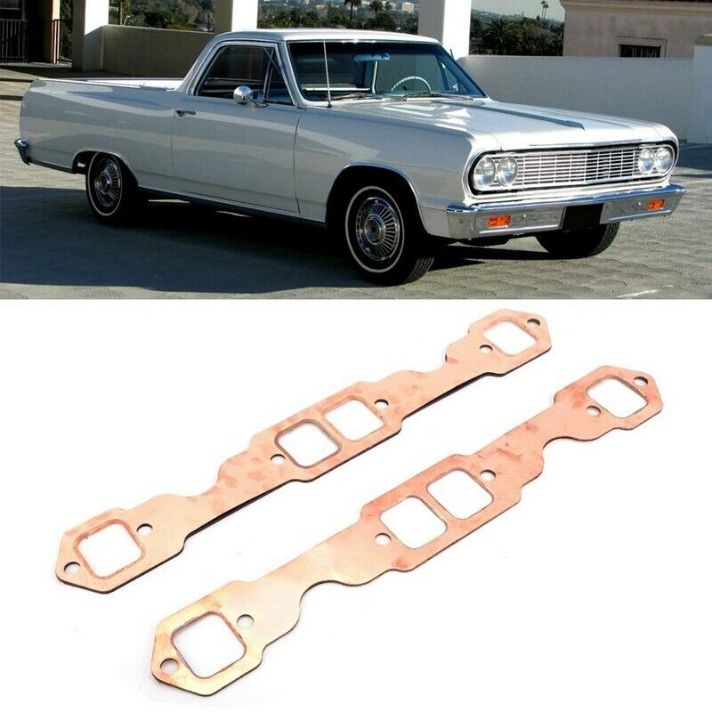2Pack Exhaust Gaskets Square Port Copper Header Exhaust Gaskets Reusable Fi B7Z7