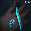 1X Luminous Night Leaf Bookmark Label Read Maker Feather Book StationerySilve Hn