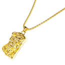 Golden Jesus Christian Prayer Pendant Alloy Hiphop Punk Chain Necklace for Women