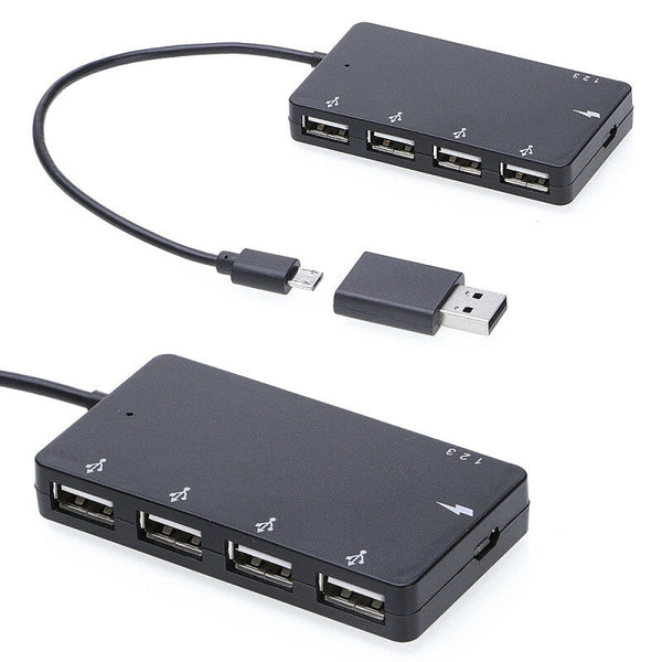 Micro USB OTG 4 Port Hub Power Charging Adapter Cable For Smartphone Tablet PC