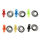 6pcs ABS Plastic Fishing Rod Hook Keeper Holder with Elastic Rubber O-Rings