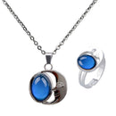 Color Change Jewelry Set, Round Moon Pendant Feeling Emotion Choker Mood Pendant