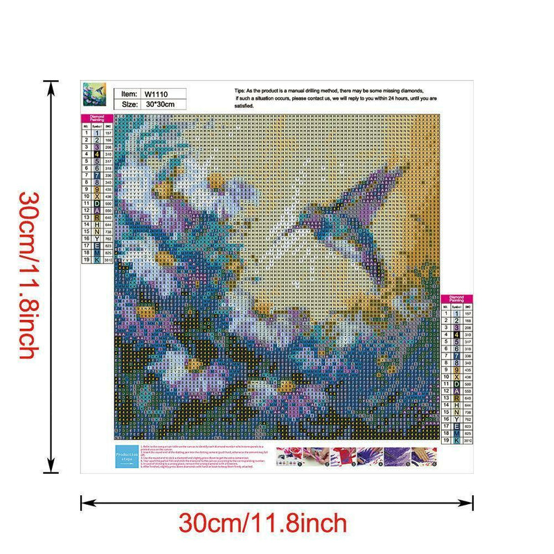 5D DIY Full Drill Diamond Painting Flowers Bird Cross Stitch Kits (W1110)